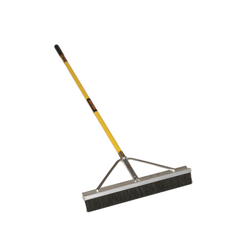  Structron 83728, 28" Industrial-Maximum Duty Broom, 3 Bristle Rows, 60" Yellow Fiberglass Handle 