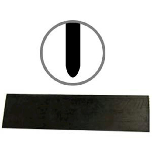  Midwest Rake SP50073, 48" x 3" Round Edge Non-Tapered Black Rubber Squeegee Blade 