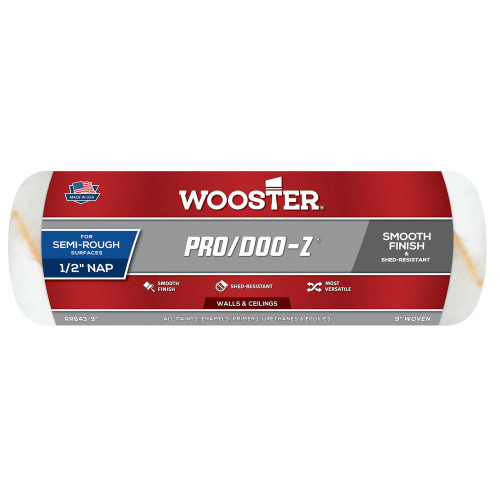  Wooster 48426, 9" Pro/Doo-Z Roller Cover - 1/2" Nap (min qty 12 each) 