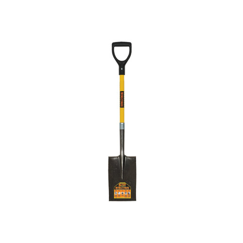  Structron 49734, 14 Gauge #2 Rear Roll Step Garden Spade, 29" Yellow Fiberglass Handle, D-Grip (min qty 4 each) 
