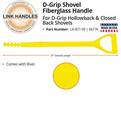  Link Handles 66776, Fiberglass Replacement Handle for 46” Hollowback & Closed Back Shovels (min qty 6 each) 