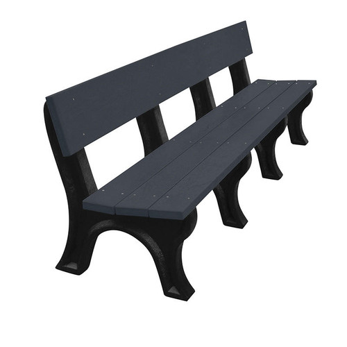 Vestil BEN-PLMB-96-BKCH 96" Landmark Bench Charcoal Seat