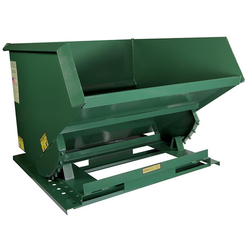 Vestil HOP-200-LD 2 Cu Yd. Steel Hopper 2k Green