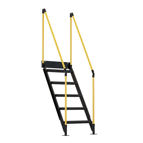  Vestil PWPS-ST-5-60-BKYL Work Plt Stairs 5 Steps 60 In. Tall 