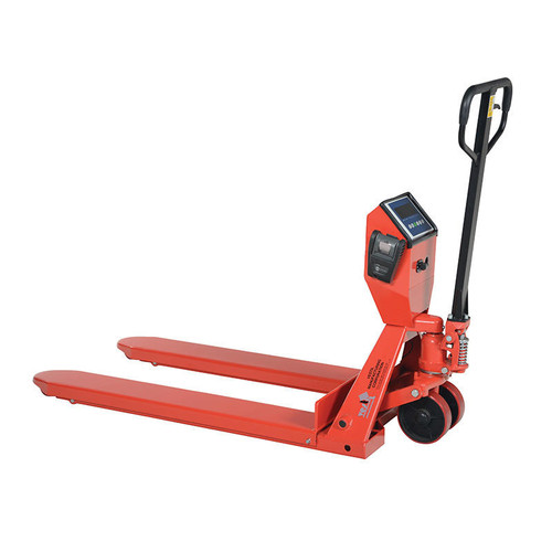 Pallet Truck, Scale and Printer 66 x 28 x 48in, 5000lb Red