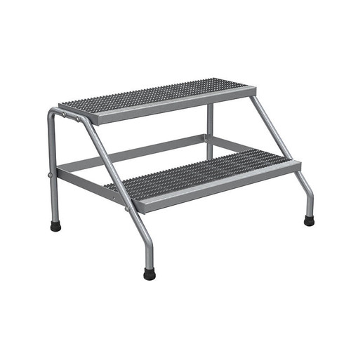  Vestil SSA-2W-KD Aluminum 2Step Wide Stand KD Silver 
