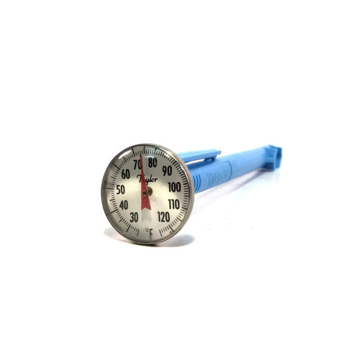Concrete Thermometer, 25 to 125F Pocket, 5in Stem, 1in Dial