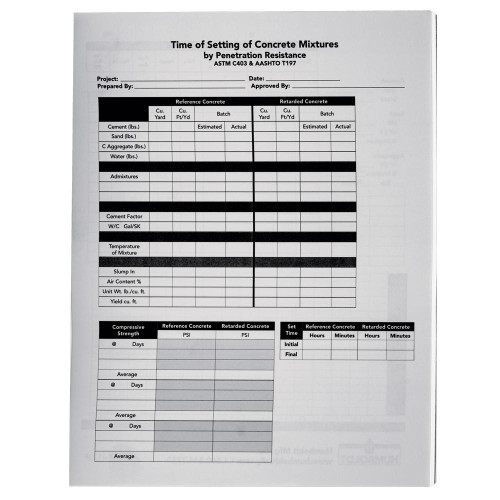Humboldt Mfg. Humboldt  H-4133F, Data Sheets, Time of Set (100/Pk) 