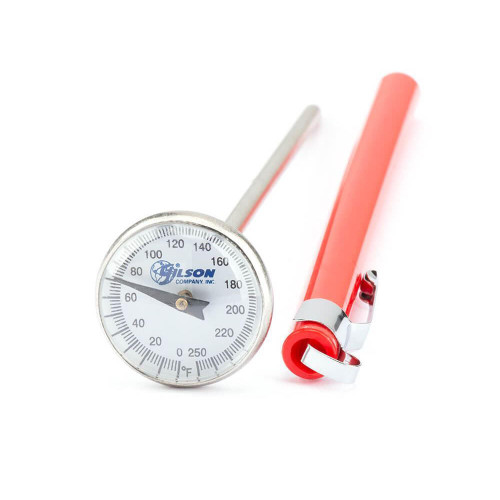 Gilson Company Pocket Dial Thermometer, 0 to 250F, 5in Length, 1in Dial 