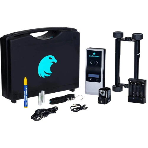 Proceq Profometer Rebar Cover Meter Pro, portable concrete cover and rebar detection device with accessories and carrying case.