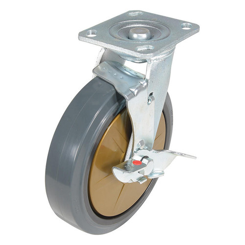 Vestil 8X2 Rubber Swivel Caster W/Brake 