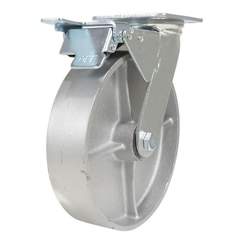Vestil 8X2 Cast Iron / Semi-Steel Swivel W/ Total Brake 