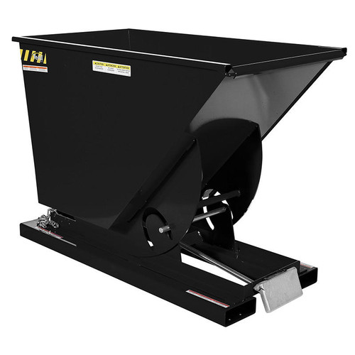 Steel Light Duty Self Dumping Hopper, 3/4 Cu Yd, 2000 lb., Black