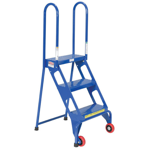 Vestil Folding 3 Step Ladder With Wheels 