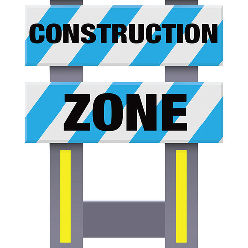 Vestil Fld Sfty Barricade Blue Construction Zone 