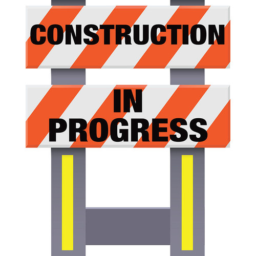 Vestil Fld Sfty Barricade Org Construction In Progress 