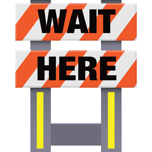 Vestil Fld Sfty Barricade Orange Wait Here 