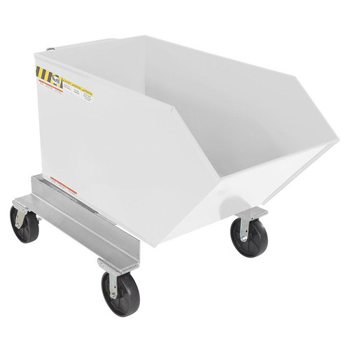 Vestil Portable Hopper Tilt Refuse 0.75 Cubic Yd White 