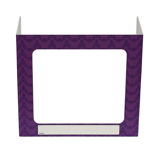 Vestil Pers Desk Shld Grd Purple Pattern 3Windows 17.5 