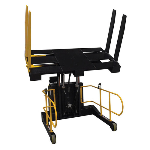 Portable Pallet Inverter, 32 to 76in Opening, 3000 lb., Yellow/Black