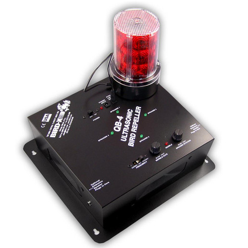 Bird-X Quadblaster Ultrasonic Bird Control System with Strobe Light 