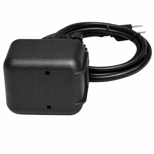 Gilson Company Circulator for Concrete Curing Tanks, black electrical device with attached power cord for industrial concrete curing applications.