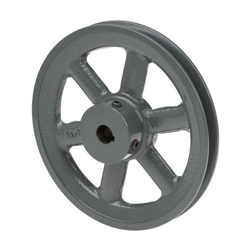 Gilson Company Cam Pulley for Gilson Rotary Sifters, industrial gray metal wheel with five spokes.