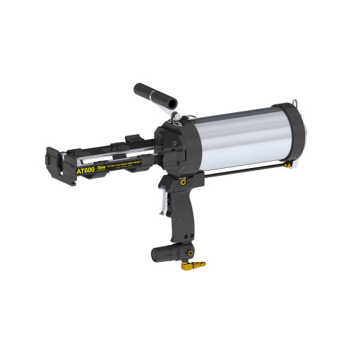 Dayton Superior Albion AT600 Air Drive Cartridge Caulk Gun, Pneumatic 1:1, with metallic barrel, black handle, and adjustable trigger for dispensing sealants.