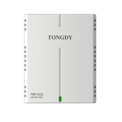 Tongdy Wall Mount Carbon Monoxide Monitor and Controller, image of a white rectangular device with 'TONGDY' branding and a vertical green indicator light at the bottom.