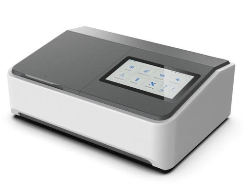 Sper Scientific UV Visible Spectrophotometer, Double Beam/X8 Double Beam, laboratory analytical instrument with digital touchscreen display for precise spectral analysis.