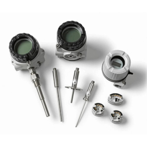 Pyromation Thermocouple Transmitter, Type J, 4-20mA, 0-400F with various thermocouple probes and digital display modules for temperature measurement and industrial process control.