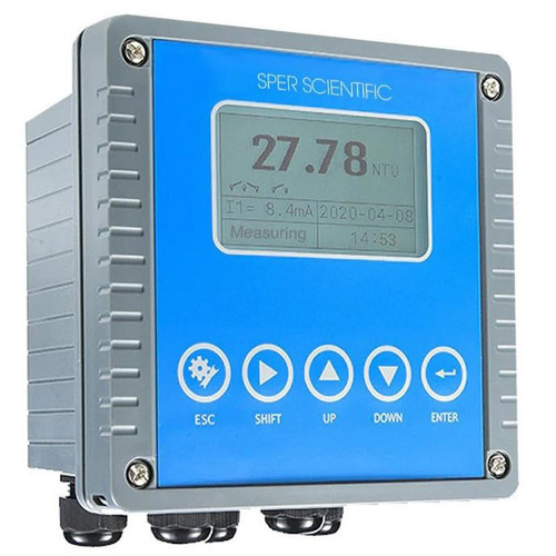 Sper Scientific Online Total Suspended Solids Meter, digital water quality testing instrument with LCD display and control buttons.