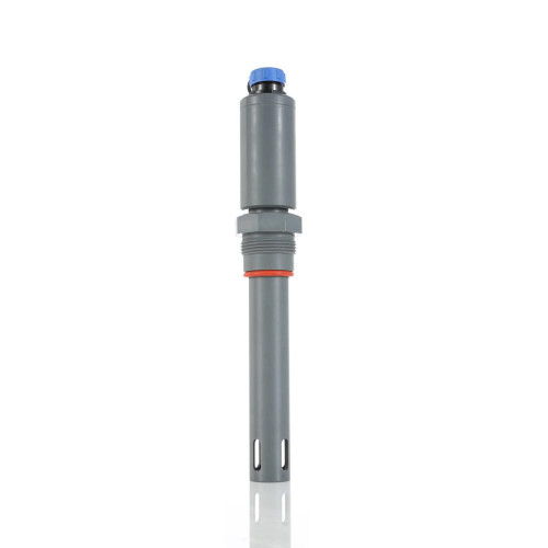 Sper Scientific Digital Residual Chlorine Sensor, a gray cylindrical water quality testing probe with a blue connector cap at the top.