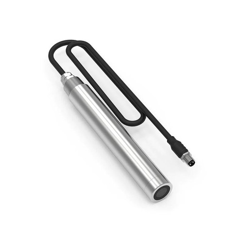 Sper Scientific Blue-Green Algae Sensor, a metallic cylindrical sensor with black flexible cable and connectors for detecting blue-green algae in water samples.