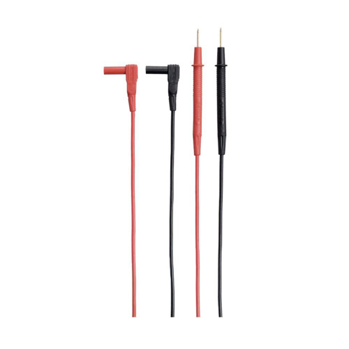 Sanwa Replacement Test Leads for Sanwa Multimeters, red and black test probes with insulated handles and sharp metal tips for electrical testing.