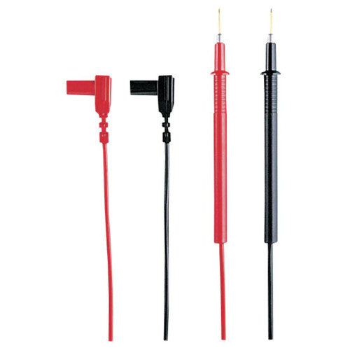 Sanwa Test Leads for Sanwa TA 55, YX361TR, and SP20 Multimeters, image showing red and black test leads with pointed metal tips and insulated handles for electrical testing.