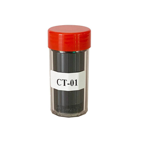 Sper Scientific 1 PPM Total Chlorine Standard, laboratory sample container with red lid and labeled CT-01 for calibration and testing in water quality analysis.
