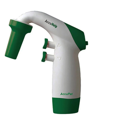 Oxford Lab Products AccuHelp Pipette Controller, Green, handheld laboratory device for precise pipette liquid handling.