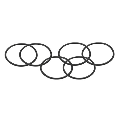 Crest Ultrasonics O-Rings for 400/600ml Beakers, 6 Pack of black rubber O-rings for laboratory glassware sealing.