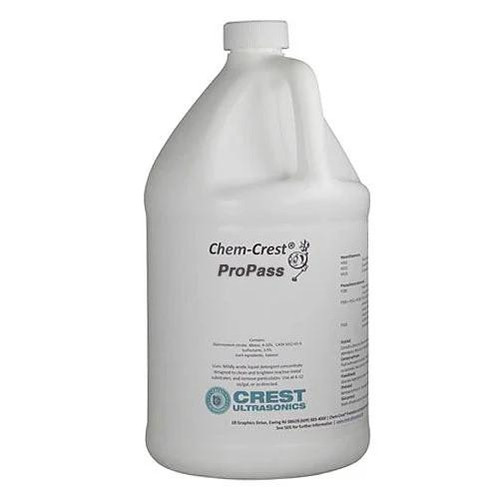 Crest Ultrasonics Chem-Crest ProPass (1 Gallon), a white plastic bottle with product label for ultrasonic cleaning solution.