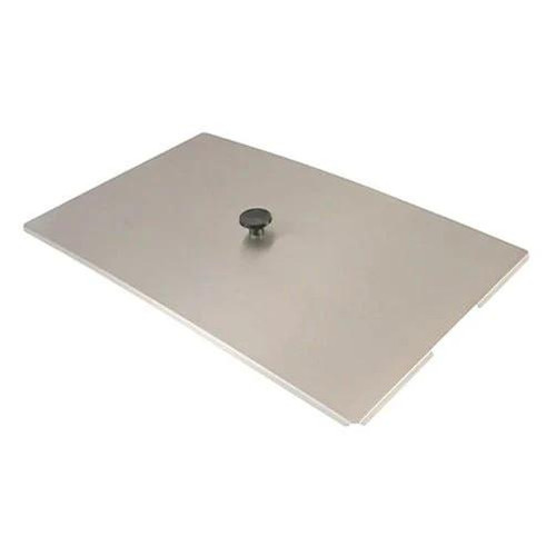 Crest Ultrasonics Lid Cover for P1800 / P2600 Powersonic Benchtop Cleaner Tank, stainless steel lid with black knob handle.