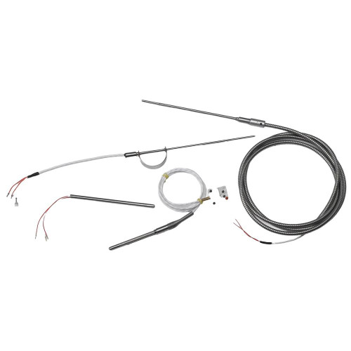 Pyromation RTD Transition, 72 inch Lead Wire, 100 Ohm, 1/4 inch OD, 6 inch Length with 3 Wires, stainless steel sensor probe with braided cable and connectors.