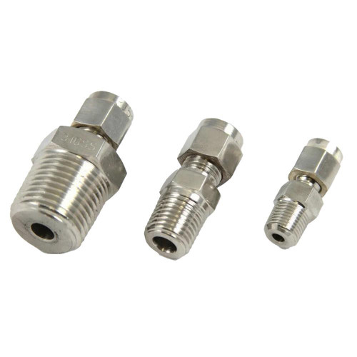Pyromation Thermocouple Compression Fitting, 1/4 OD, 1/4NPT, SS, 10 Pieces - Stainless steel thermocouple compression fittings in three different sizes.