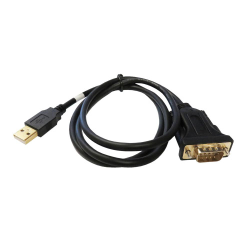 Tenmars RS232 to USB Adapter Cable for Self-Contained Datalogger, 72 inches, black with gold-plated connectors.