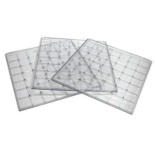 Lab Companion Perforated Sample Tray for VDC-11 Vacuum Desiccator, transparent plastic trays with multiple perforations for drying and storing laboratory samples.
