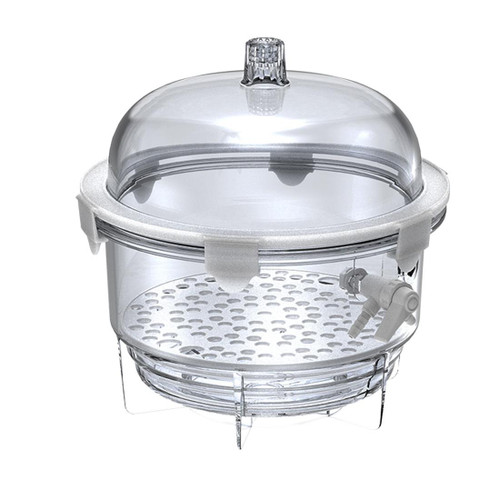 Lab Companion VDR-25 Vacuum Desiccator (Round), 10L (0.4cu ft), transparent with lid and vacuum port for laboratory moisture control.