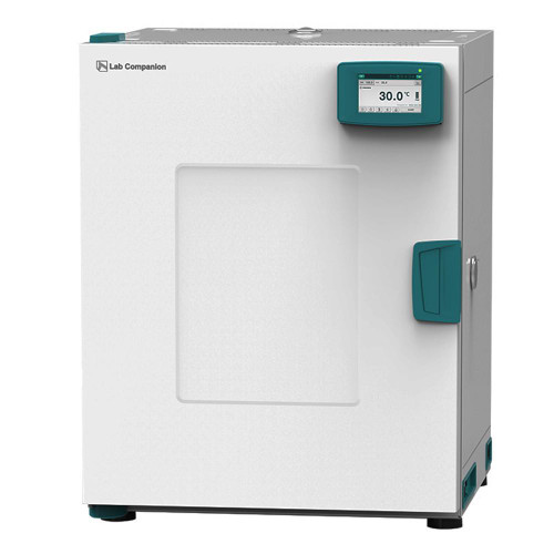 Lab Companion ON4-10V Advanced Natural Convection Oven, 110L capacity, with digital temperature control displaying 30.0°C, stainless steel exterior, compact laboratory oven for scientific and industrial use.