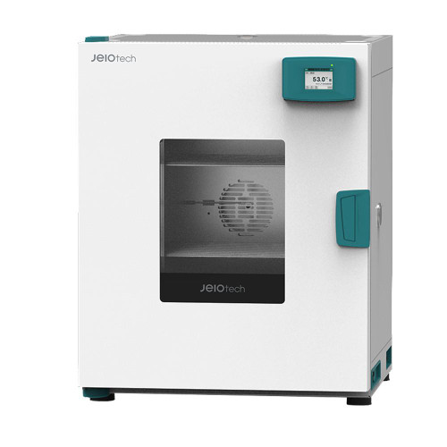 Lab Companion OF4-15PW Forced Convection Oven, program-controlled with digital display, 147L capacity, 120V, 60Hz, white and teal color, suitable for laboratory use.