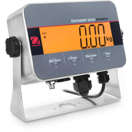 Ohaus i-DT33XW Washdown Indicator, Stainless Steel, Easy Connect, digital weighing display with protective stainless steel enclosure.
