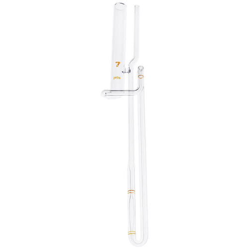 Gilson Company Zeitfuchs Cross-Arm Viscometer, Size 7, laboratory instrument with a long, transparent glass tube and a curved arm for viscosity measurement.